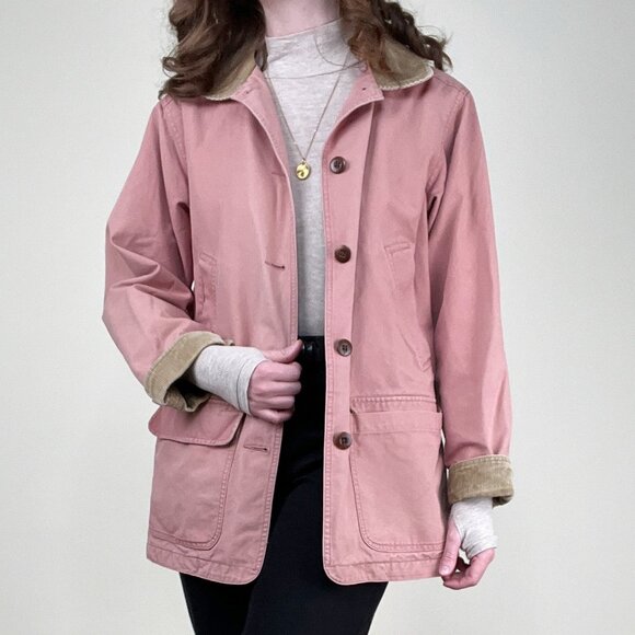 Rare Vintage L.L.Bean Pink Barn Coat Field Farm Utility Jacket Corduroy Workwear - Picture 5 of 12